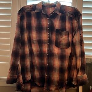 Free people studded flannel size xs